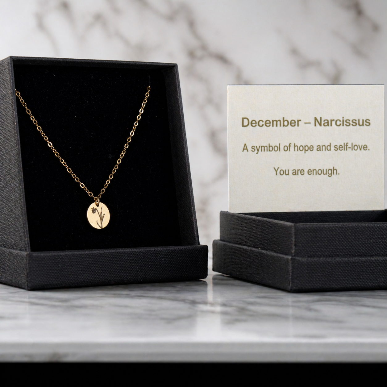 Personalised birth flower jewellery piece by PearlStone.Art